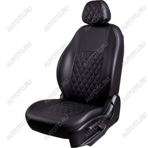 6 599 р. Комплект чехлов для сидений (ЦЗС Илана+Орегон) ТУРИН ст РОМБ Lord Autofashion  Daewoo Matiz  M150 (2000-2016) рестайлинг (черный, вставка черная, строчка черная)  с доставкой в г. Майкоп