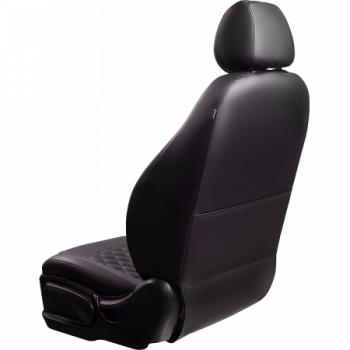 6 599 р. Комплект чехлов для сидений (ЦЗС Илана+Орегон) ТУРИН ст РОМБ Lord Autofashion  Daewoo Matiz  M150 (2000-2016) рестайлинг (черный, вставка черная, строчка черная)  с доставкой в г. Майкоп. Увеличить фотографию 2