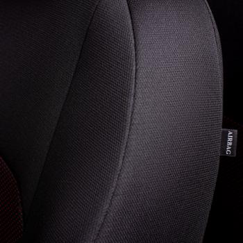 4 649 р. Комплект чехлов для сидений (ЦЗС Жаккард) Дублин Lord Autofashion  Daewoo Nexia  дорестайлинг (1995-2008) (черный, вставка Ёж красная)  с доставкой в г. Майкоп. Увеличить фотографию 5