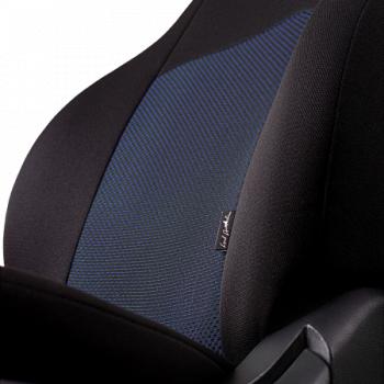 4 649 р. Комплект чехлов для сидений (ЦЗС Жаккард) Дублин Lord Autofashion  Daewoo Nexia  дорестайлинг (1995-2008) (черный, вставка Ёж синяя)  с доставкой в г. Майкоп. Увеличить фотографию 2