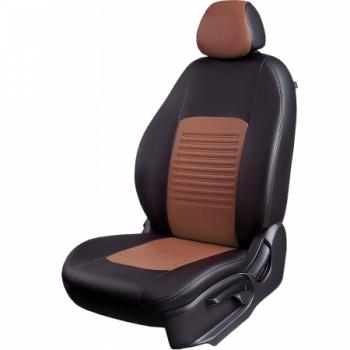 Комплект чехлов для сидений ( РЗСиС 60/40 3Г Илана+Орегон) ТУРИН СТ Lord Autofashion Datsun on-DO (2014-2021) седан дорестайлинг, седан рестайлинг (черный, вставка темно-коричневая+бежевая, строчка темно-коричневая)