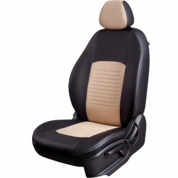 Комплект чехлов для сидений ( РЗСиС 60/40 3Г Илана+Орегон) ТУРИН СТ Lord Autofashion Datsun on-DO (2019-2021) седан рестайлинг (черный, вставка бежевая, строчка бежевая)