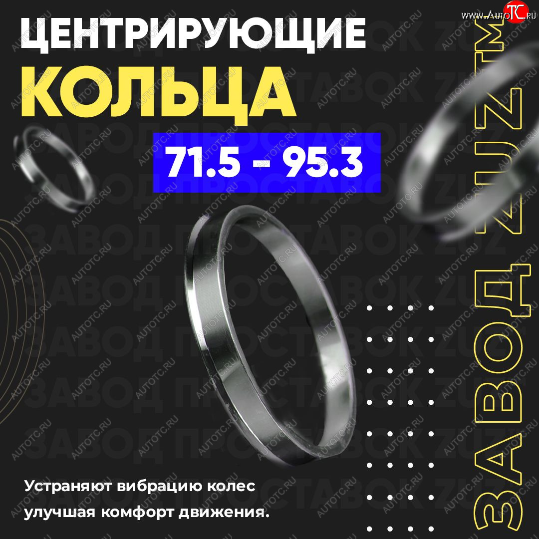 1 849 р. Центровочные кольца для дисков 71.5 - 95.3 (алюминиевые) 4шт. переходные центрирующие проставочные супинаторы на ступицу ЗАВОД ПРОСТАВОК ZUZ 71.5 - 95.3  с доставкой в г. Майкоп