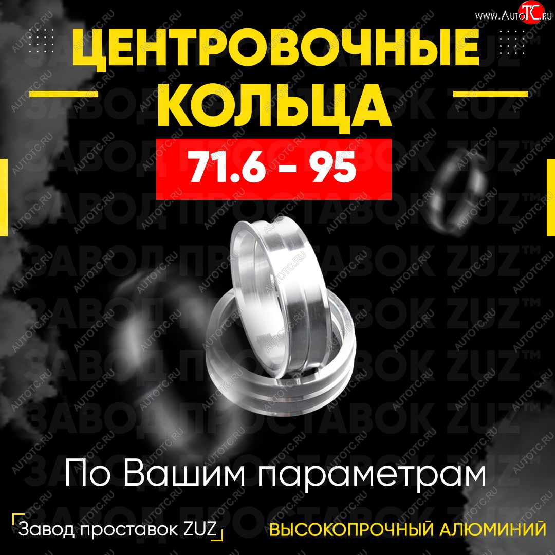 1 849 р. Центровочные кольца для дисков 71.6 - 95 (алюминиевые) 4шт. переходные центрирующие проставочные супинаторы на ступицу ЗАВОД ПРОСТАВОК ZUZ 71.6 - 95  с доставкой в г. Майкоп