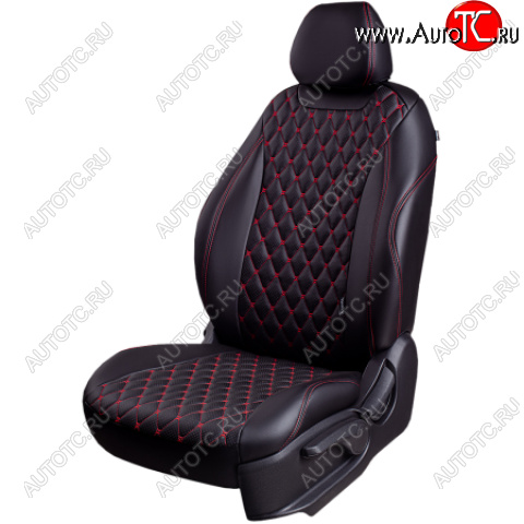11 899 р. Комплект чехлов для сидений (РЗС 40/60, 3Г, Орегон) БАЙРОН Lord Autofashion  Audi A3  8PA хэтчбэк 5 дв. (2004-2013) 1-ый рестайлинг, 2-ой рестайлинг, 3-ий рестайлинг (черный, вставка черная, строчка красная )  с доставкой в г. Майкоп