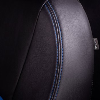 9 449 р. Комплект чехлов для сидений (РЗСиС 60/40 2Г Илана+Орегон) ТУРИН Lord Autofashion  Chevrolet Niva  2123 (2009-2020) рестайлинг (черный, вставка синяя, строчка синяя)  с доставкой в г. Майкоп. Увеличить фотографию 8