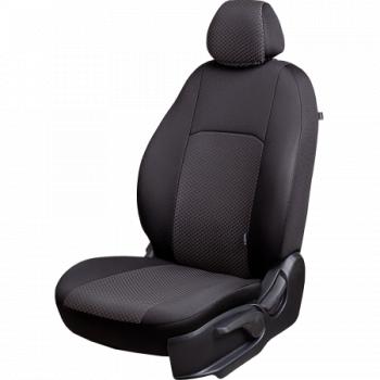 Комплект чехлов для сидений (РЗС 40/60 3Г Жаккард) Дублин Lord Autofashion KIA Ceed  1 ED (2006-2012) дорестайлинг универсал, дорестайлинг, хэтчбэк 5 дв., рестайлинг универсал, рестайлинг, хэтчбэк 5 дв. (черный, вставка Стежок серая)