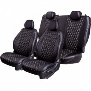 13 399 р. Комплект чехлов для сидений (РЗС 60/40 3Г Орегон) БАЙРОН Lord Autofashion  KIA Rio  2 JB (2005-2011) дорестайлинг седан, дорестайлинг, хэтчбэк 5 дв., рестайлинг седан, рестайлинг, хэтчбэк 5 дв. (черный, вставка черная, строчка бежевая)  с доставкой в г. Майкоп. Увеличить фотографию 6