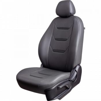 Комплект чехлов для сидений (к-я Люкс РЗСиС 60/40 3Г Орегон) ТУРИН-2 Lord Autofashion Лада Гранта FL ( 2191,  2190,  2192) (2018-2025) лифтбэк рестайлинг, седан рестайлинг, хэтчбек рестайлинг (серый, вставка серая+черная, строчка серая)