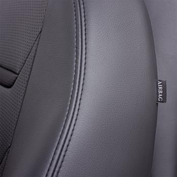 7 999 р. Комплект чехлов для сидений (ЦЗС 3Г Орегон) ТУРИН-2 Lord Autofashion  Nissan Almera  G15 (2012-2019) седан (серый, вставка серая+черная, строчка серая)  с доставкой в г. Майкоп. Увеличить фотографию 3