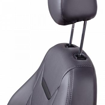 7 999 р. Комплект чехлов для сидений (ЦЗС 3Г Орегон) ТУРИН-2 Lord Autofashion  Nissan Almera  G15 (2012-2019) седан (серый, вставка серая+черная, строчка серая)  с доставкой в г. Майкоп. Увеличить фотографию 5