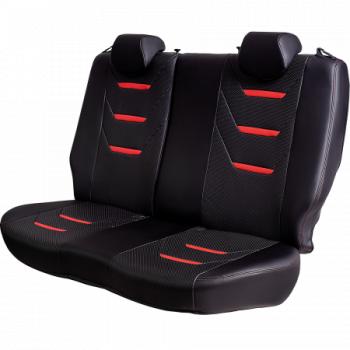 7 999 р. Комплект чехлов для сидений (ЦЗС 3Г Орегон) ТУРИН-2 Lord Autofashion  Nissan Almera  G15 (2012-2019) седан (черный, вставка черная+красная, строчка красная)  с доставкой в г. Майкоп. Увеличить фотографию 5