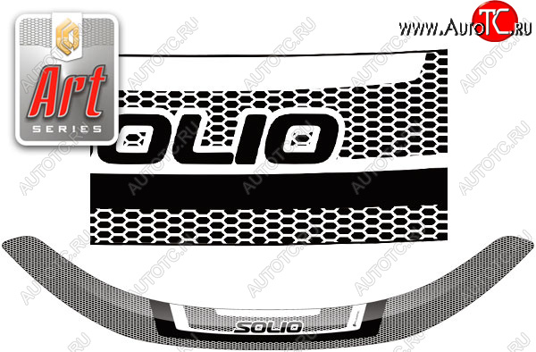 2 199 р. Дефлектор капот CA-Plastic  Suzuki Solio (2015-2020) (серия ART белая)  с доставкой в г. Майкоп