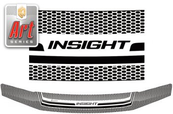 Дефлектор капота CA-Plastic Honda Insight  ZE2 (2009-2011) хэтчбэк 5 дв. дорестайлинг (Серия Art черная)