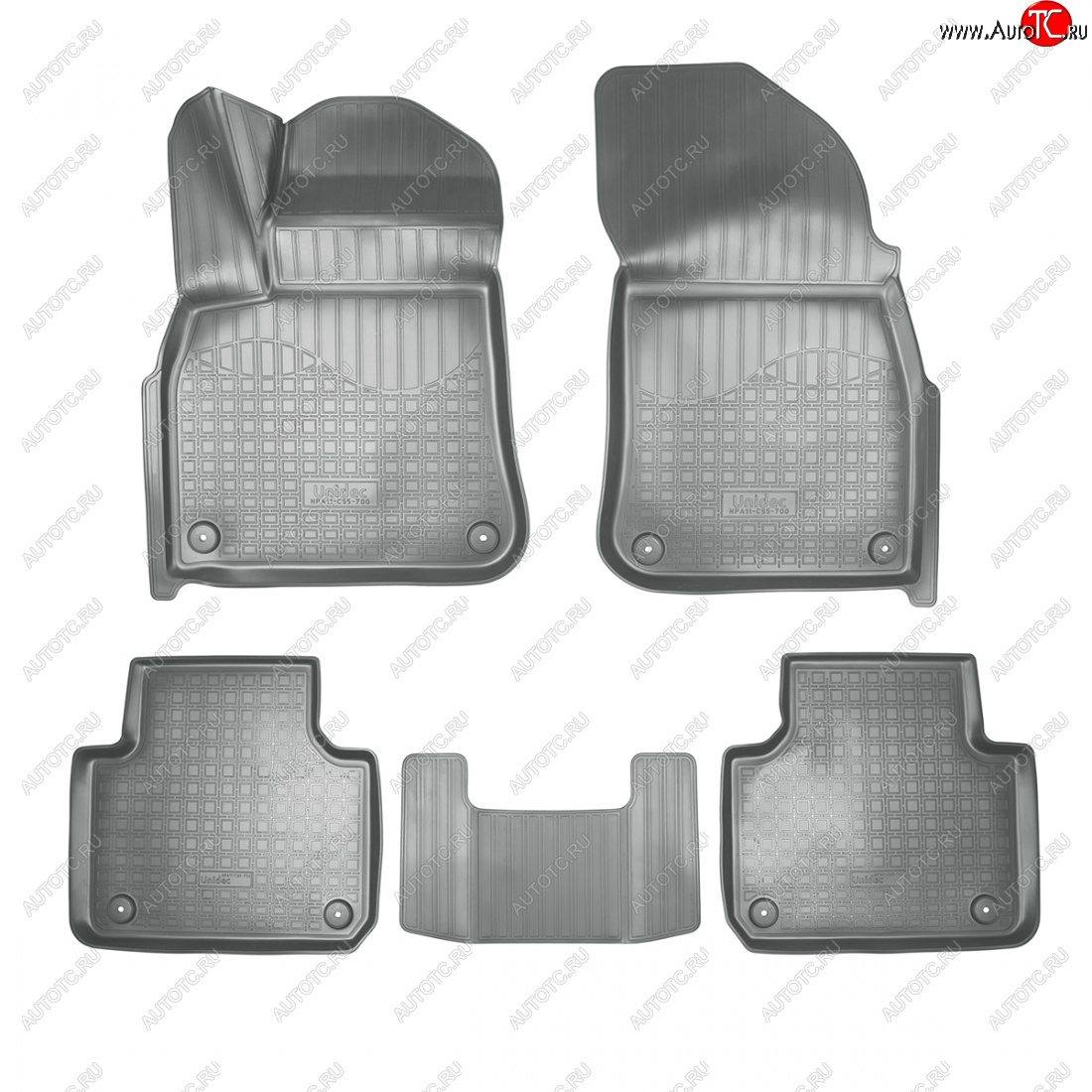 3 589 р. Коврики салонные 3D Norplast  Volkswagen Touareg  CR (2018-2025) (серый)  с доставкой в г. Майкоп