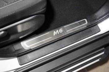 Накладки на пластиковые пороги, ТСС Тюнинг Haval M6 (2021-2025) (лист шлифованный надпись M6)