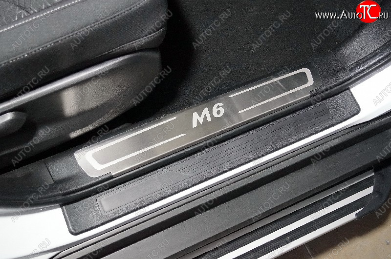 2 999 р. Накладки на пластиковые пороги, ТСС Тюнинг  Haval M6 (2021-2025) (лист шлифованный надпись M6)  с доставкой в г. Майкоп