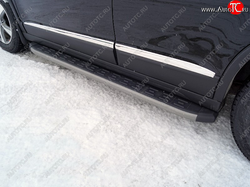 21 999 р. Пороги алюминиевые с пластиковой накладкой ТСС Тюнинг  Haval M6 (2021-2025) (карбон серые)  с доставкой в г. Майкоп