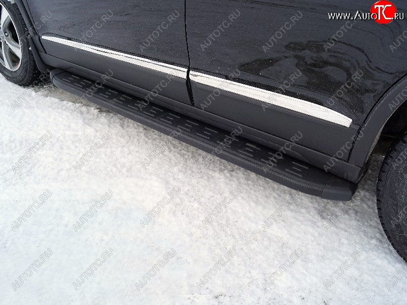 21 999 р. Пороги алюминиевые с пластиковой накладкой, ТСС Тюнинг  Haval M6 (2021-2025) (карбон черные)  с доставкой в г. Майкоп