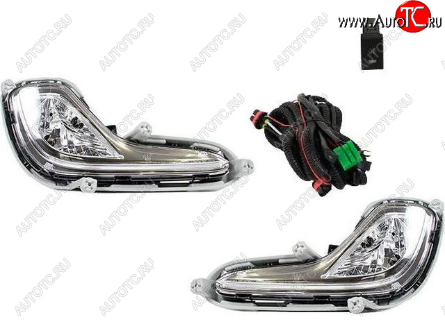 3 599 р. Комплект противотуманных фар (проводка, кнопка, пр-во Китай) BODYPARTS Hyundai Solaris RBr седан дорестайлинг (2010-2014)  с доставкой в г. Майкоп