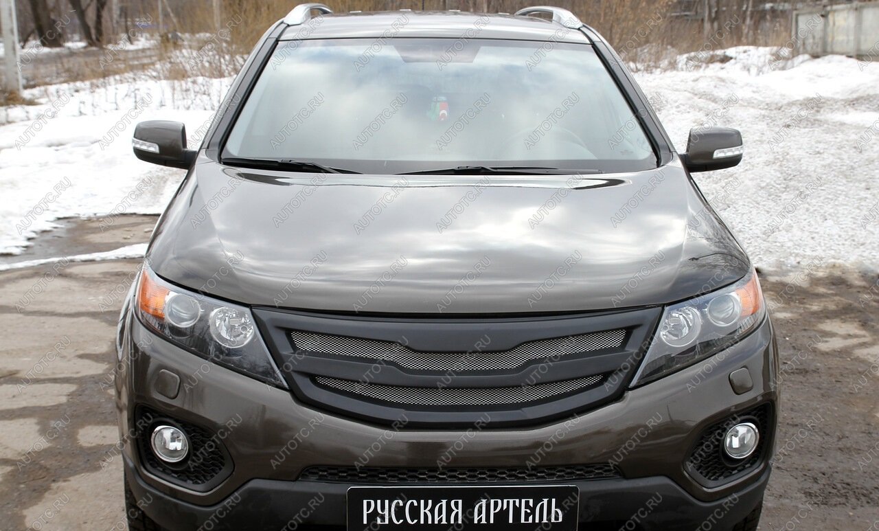 5 749 р. Решетка радиатора Русская Артель  KIA Sorento  XM (2009-2012) дорестайлинг (черная сетка)  с доставкой в г. Майкоп