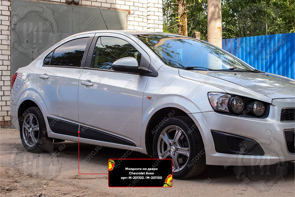 969 р. Молдинг двери передний левый Русская Артель Chevrolet Aveo T300 седан (2011-2015) (шагрень)  с доставкой в г. Майкоп
