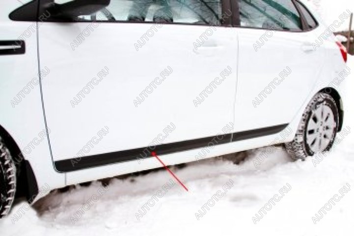 1 089 р. Молдинг на двери передний правый (вариант 2) Русская Артель KIA Rio 3 QB дорестайлинг седан (2011-2015) (глянец под покраску)  с доставкой в г. Майкоп
