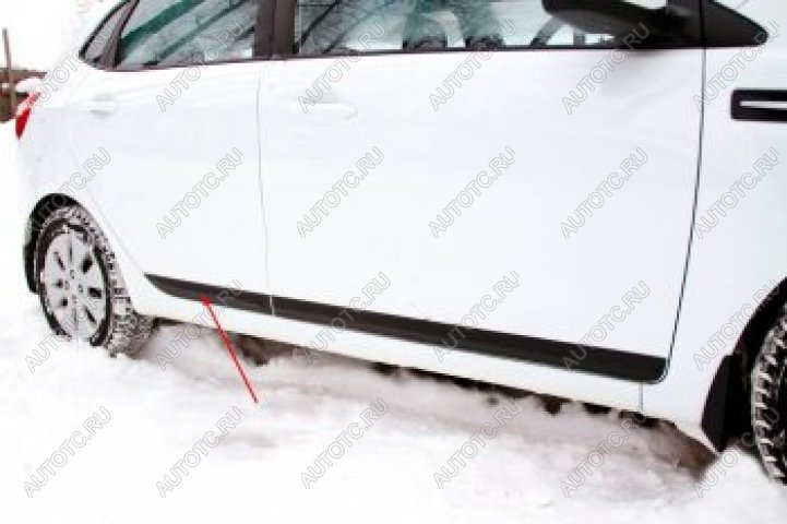 719 р. Молдинг двери задний левый (вариант 2) Русская Артель KIA Rio 3 QB дорестайлинг седан (2011-2015) (глянец под покраску)  с доставкой в г. Майкоп