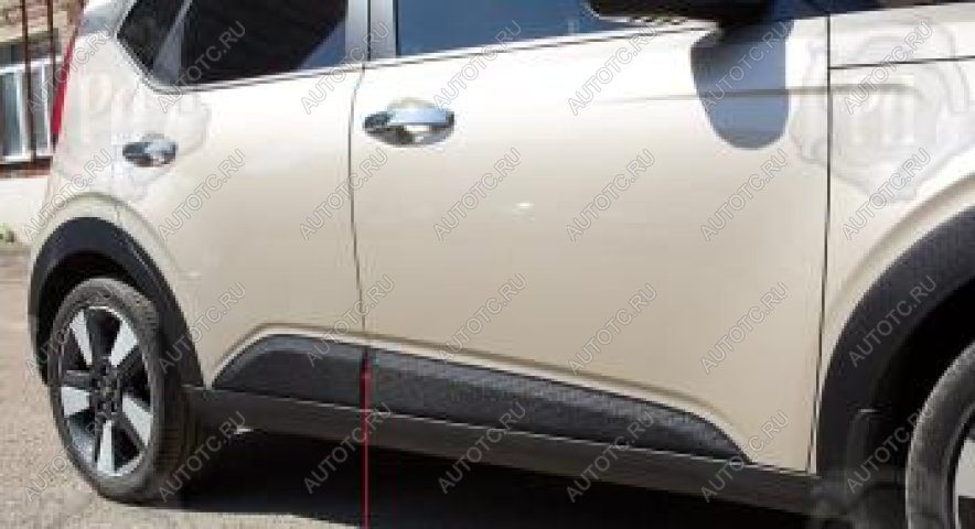 1 189 р. Молдинг двери передний правый Русская Артель KIA Soul SK3 (2018-2022) (глянец под покраску)  с доставкой в г. Майкоп