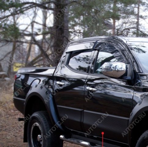 3 499 р. Молдинг двери передний правый Русская Артель Mitsubishi L200 5 KK,KL дорестайлинг (2015-2019) (глянец под покраску)  с доставкой в г. Майкоп