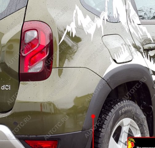 2 429 р. Расширители колесных арок (задний правый) Русская Артель  Renault Duster HS рестайлинг (2015-2021) (шагрень)  с доставкой в г. Майкоп