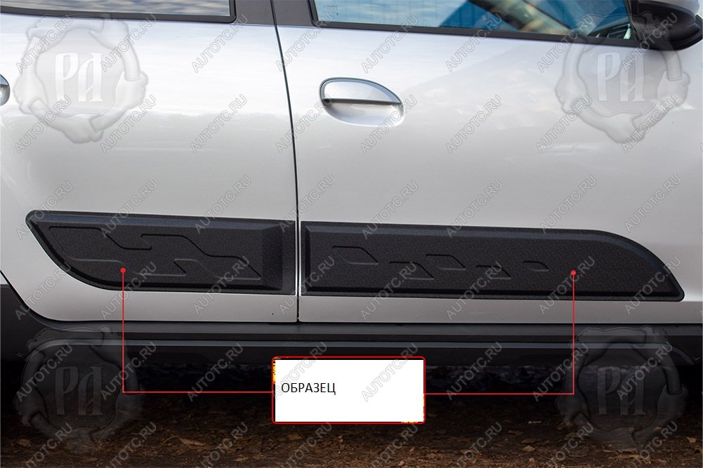 1 129 р. Молдинг двери задний правый узор Русская Артель Renault Duster HM рестайлинг (2021-2024) (глянец)  с доставкой в г. Майкоп