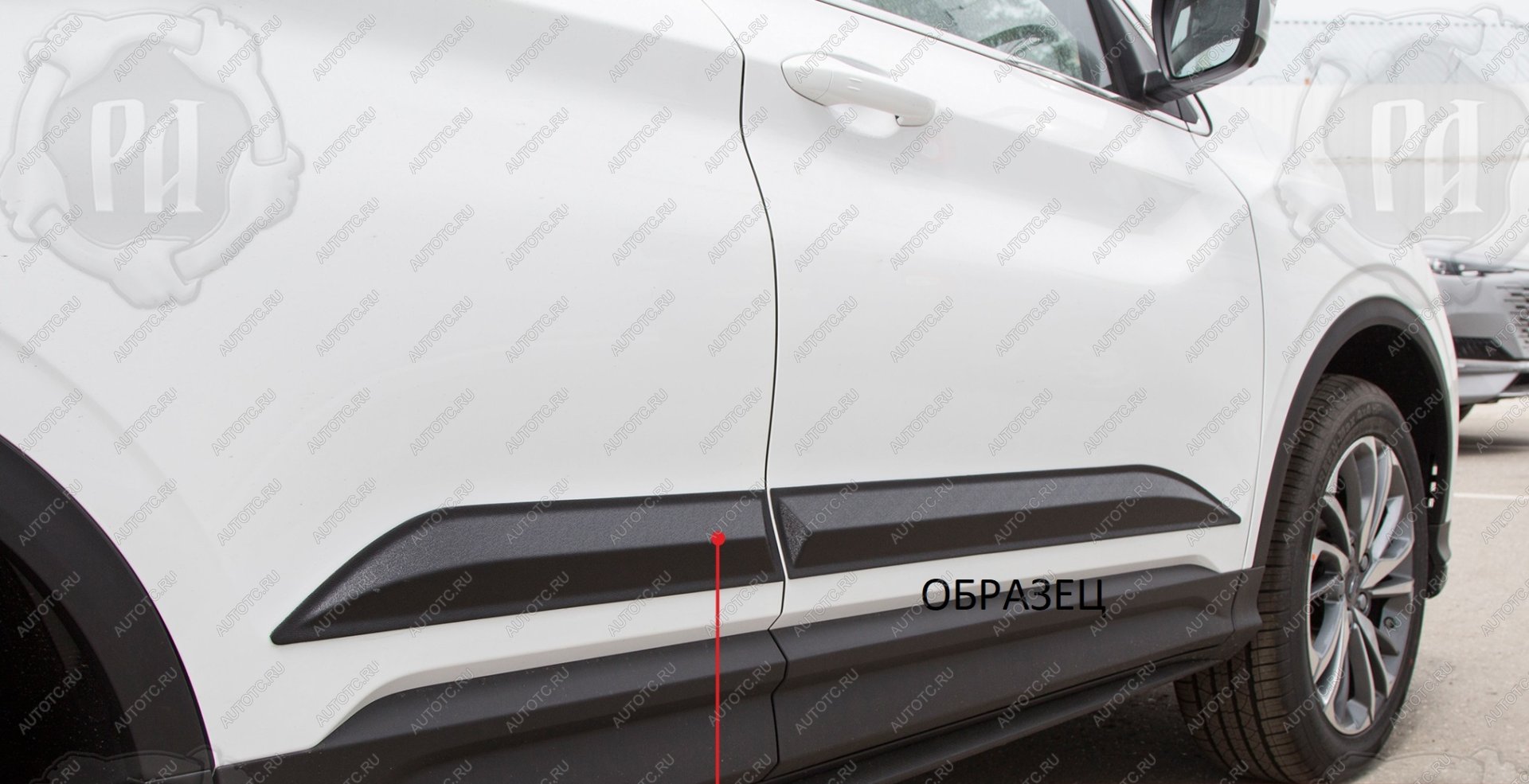 1 169 р. Молдинг двери передний левый Русская Артель Renault Logan 1 рестайлинг (2010-2016) (шагрень)  с доставкой в г. Майкоп