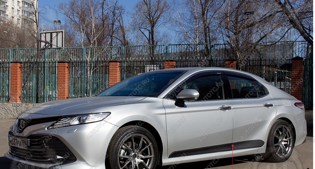 1 179 р. Молдинг двери передний левый Русская Артель Toyota Camry XV70 дорестайлинг (2017-2021) (глянец под покраску)  с доставкой в г. Майкоп