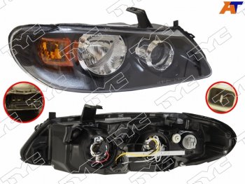 Фара правая (под эл. корректор, внутри черная) TYC Nissan Almera  N16 (2002-2006) седан рестайлинг