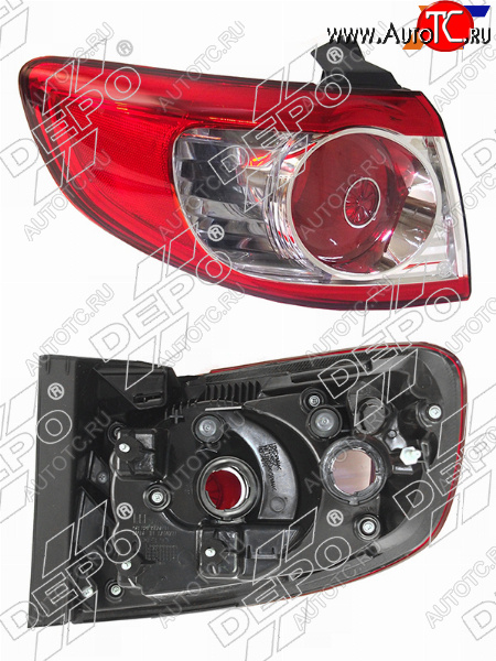 9 299 р. Левый фонарь (внешний) SAT Hyundai Santa Fe CM рестайлинг (2009-2012)  с доставкой в г. Майкоп