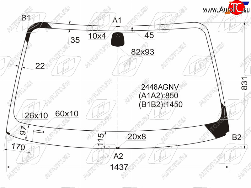 5 449 р. Стекло лобовое BMW 1-Series 04-13 FUYAO 2448AGNV  с доставкой в г. Майкоп