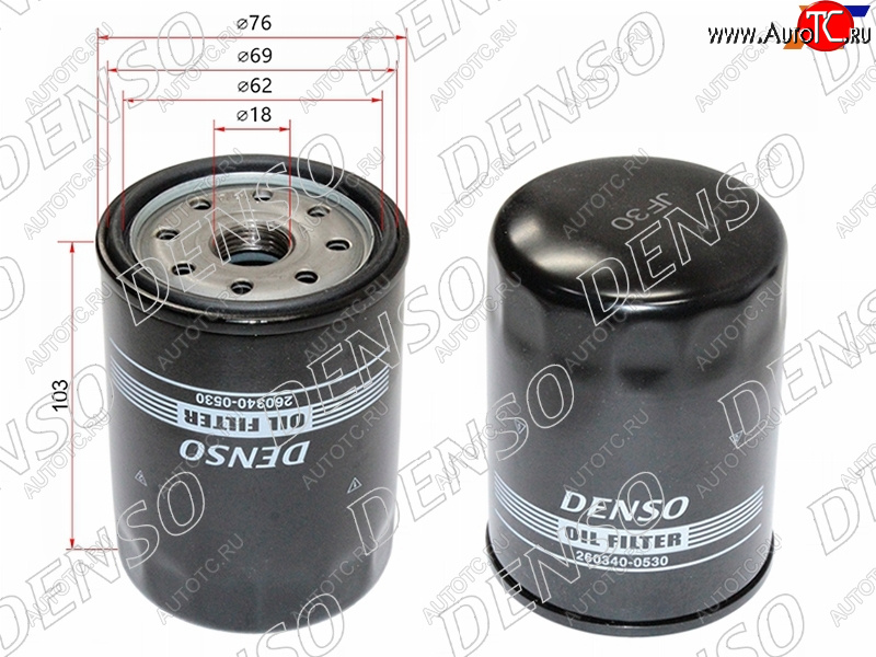 519 р. Фильтр масляный TOYOTA #UZFE,1FZFE 92- DENSO 260340-0530  с доставкой в г. Майкоп
