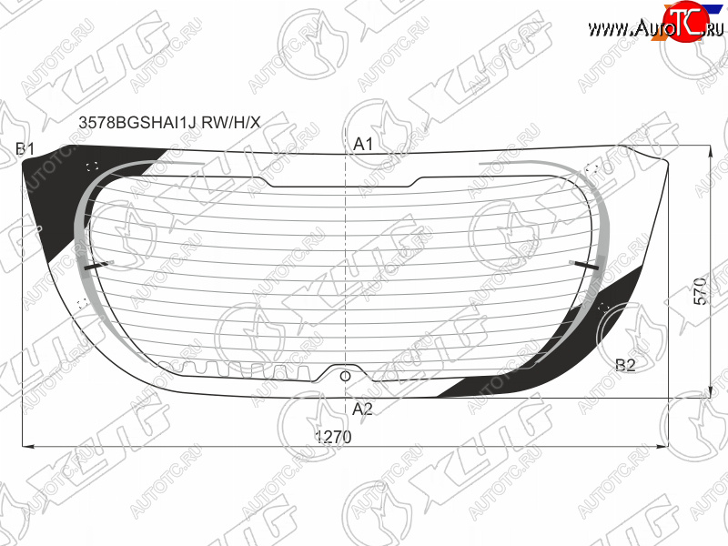 6 899 р. Стекло заднее (Цвет зеленый Обогрев Антенна) Ford Focus 14-19 XYG 3578BGSHAI1J RW/H/X  с доставкой в г. Майкоп