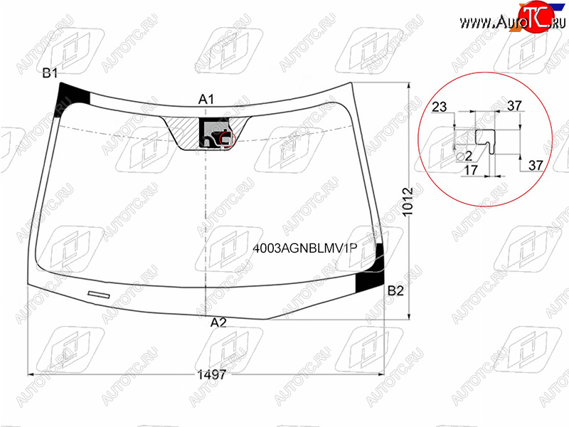 7 399 р. Стекло лобовое (Датчик дождя) Honda Accord 08-11  Acura TSX 08-14 FUYAO 4003AGNBLMV1P  с доставкой в г. Майкоп
