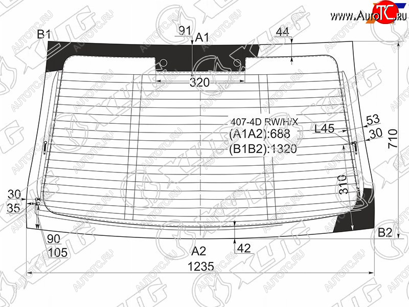 9 549 р. Стекло заднее (Цвет зеленый Обогрев Антенна) Peugeot 407 04-11 XYG 407-4D RW/H/X  с доставкой в г. Майкоп
