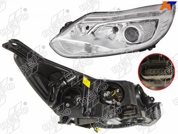 Фара FORD FOCUS III 11-15 LH под ксенон,ДХО, c корректором                                           DEPO 431-11A7LMLDHEM