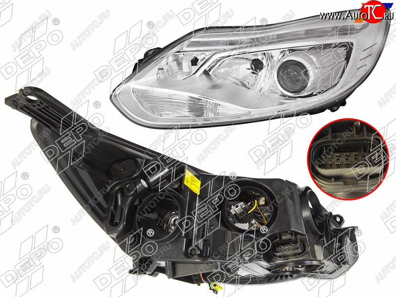 30 699 р. Фара FORD FOCUS III 11-15 LH под ксенон,ДХО, c корректором                                           DEPO 431-11A7LMLDHEM  с доставкой в г. Майкоп