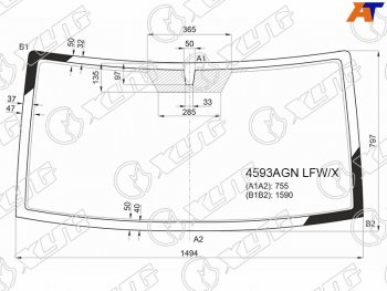6 649 р. Стекло лобовое УАЗ Патриот 14-  Патриот Пикап 14-  Патриот Профи 17- XYG 4593AGN LFW/X  с доставкой в г. Майкоп. Увеличить фотографию 1