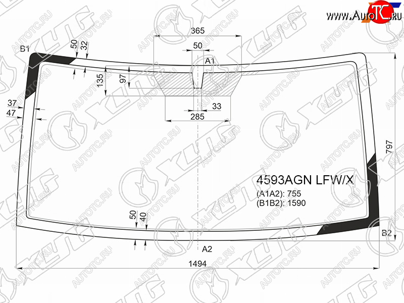 6 649 р. Стекло лобовое УАЗ Патриот 14-  Патриот Пикап 14-  Патриот Профи 17- XYG 4593AGN LFW/X  с доставкой в г. Майкоп