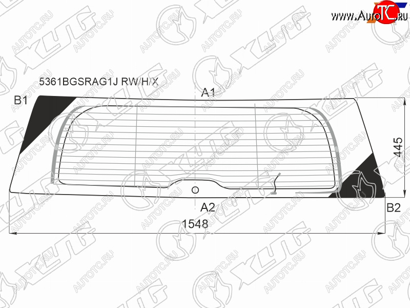 11 449 р. Стекло заднее (Цвет зеленый Обогрев Антенна) Mercedes-Benz GL-Class 06-12 XYG 5361BGSRAG1J RW/H/X  с доставкой в г. Майкоп