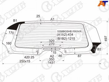 13 199 р. Стекло заднее (Цвет зеленый Обогрев) Mercedes-Benz A-Class 04-12 XYG 5358BGSHB RW/H/X  с доставкой в г. Майкоп. Увеличить фотографию 1