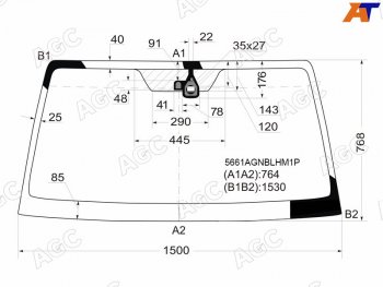 13 999 р. Стекло лобовое с обогревом щеток + дд MITSUBISHI PAJERO 35D 06-                                     AGC 5661AGNBLHM1P  с доставкой в г. Майкоп. Увеличить фотографию 1