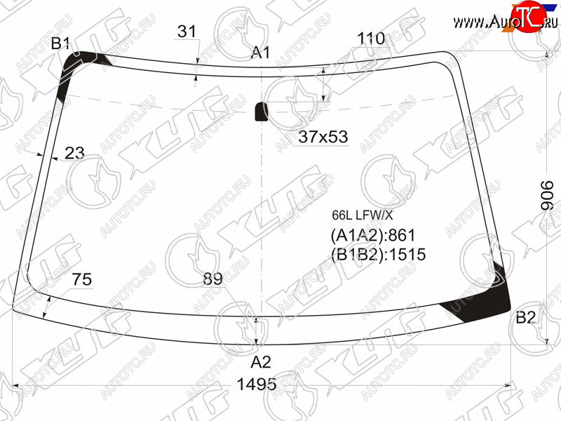 7 199 р. Стекло лобовое Subaru Legacy 98-03  Outback 98-03  Legacy B4 98-03  Legacy Lancaster 98-03 XYG 66L LFW/X  с доставкой в г. Майкоп