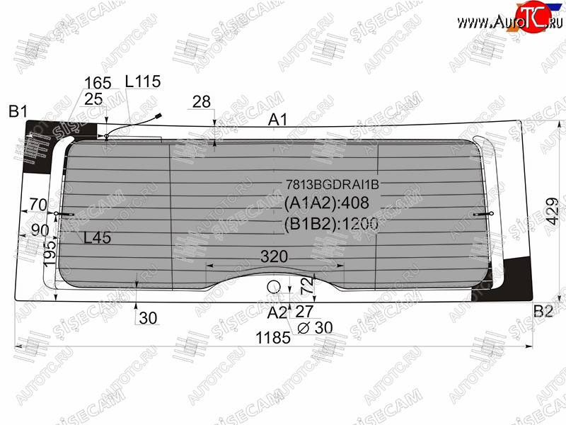 9 499 р. Стекло заднее (Затемненное Обогрев Антенна) Skoda Yeti 09-18 SISECAM 7813BGDRAI1B  с доставкой в г. Майкоп